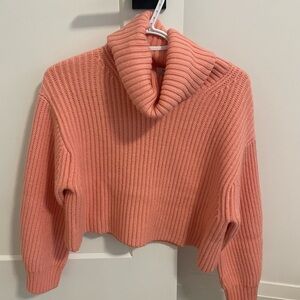 Babaton Coral Ribbed Turtleneck Sweater